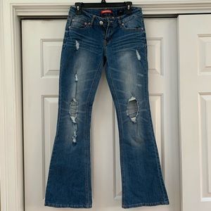 SIZE 7 Unionbay jeans with tears and flares